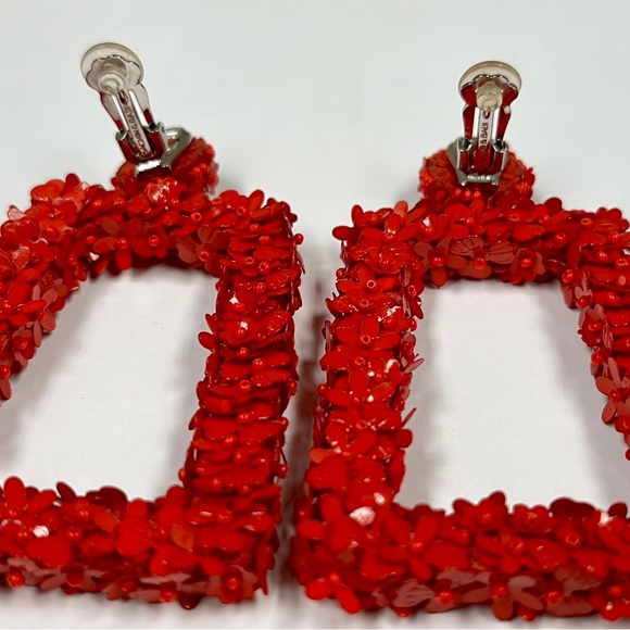 Sachin + Babi Red Fleur Dusk Earrings - Picture 9 of 10